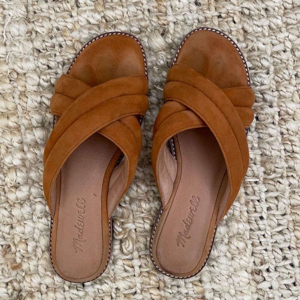 Madewell Skyler Puffy Slides Sandals Suede 7